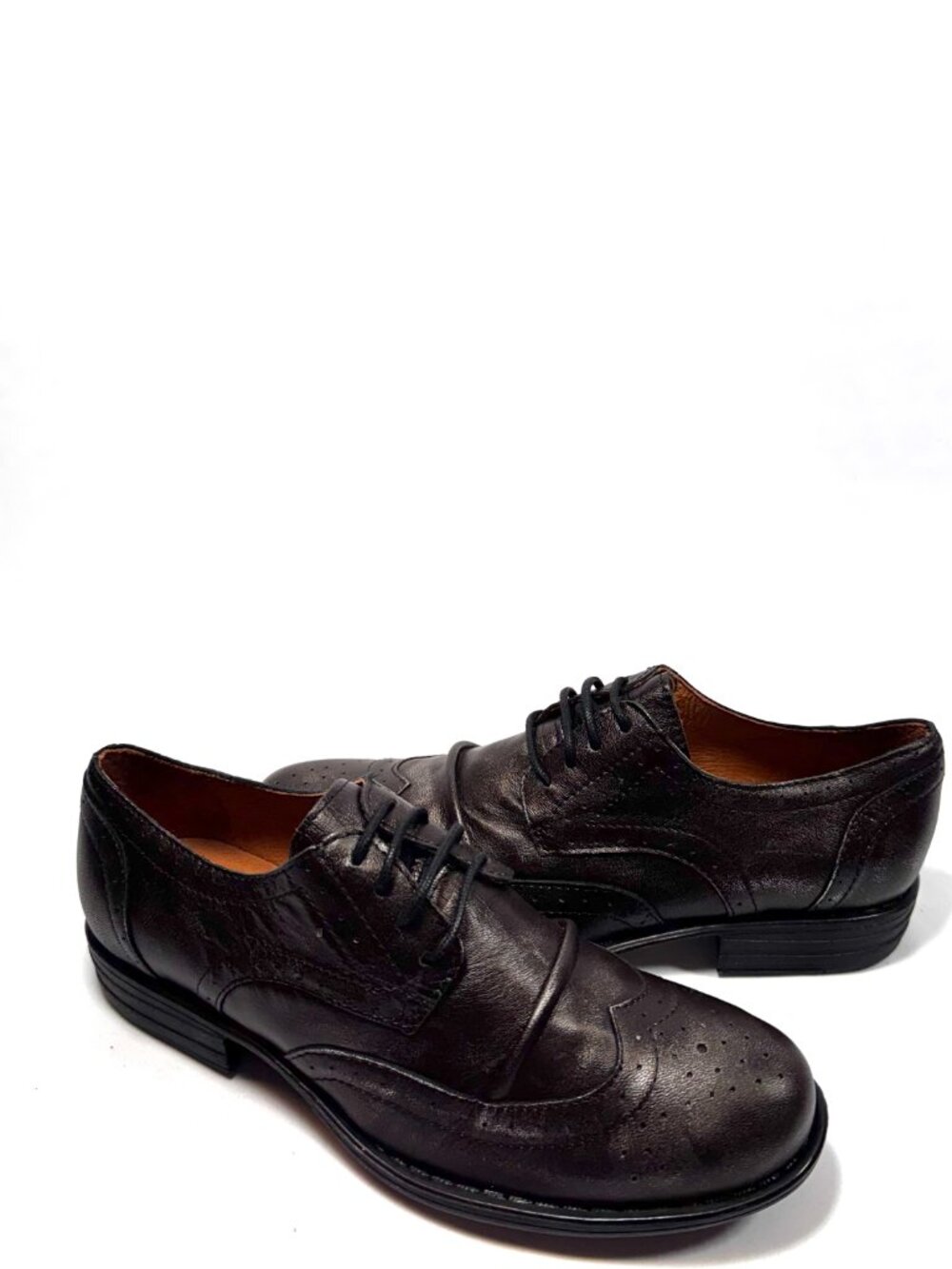 MIZ MOOZ LEATHER LACE UP OXFORD SHOES GUNPOWDER 37EU / 7US NEW # T-263